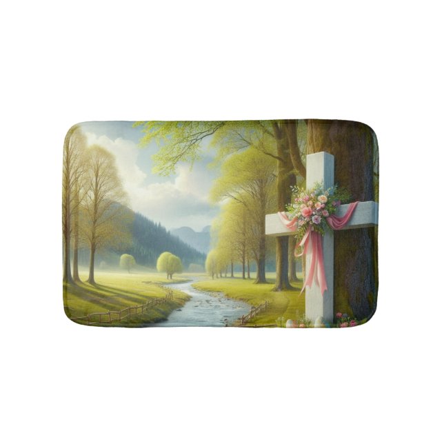 Easter cross  bath mat (Front)