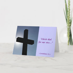 Easter Cross Christ Died For Our Sins II Holiday Card