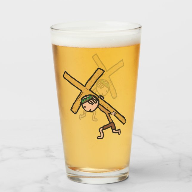 Easter Cross Crucifix Glass (Front Filled)