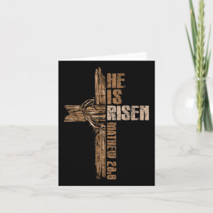 Easter Cross He Is Risen Jesus Christian Happy Eas Card
