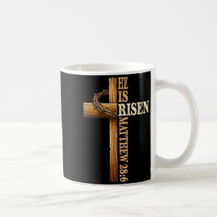 Easter Cross He Is Risen Jesus Christian Men Women Coffee Mug