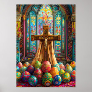 Easter Cross Jesus Church Religious Art Poster