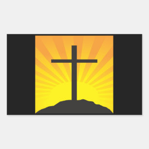 Easter Cross Rectangular Sticker