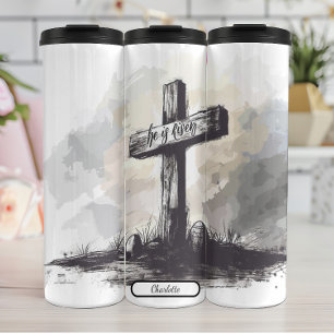  Easter Cross, Risen Hope Art Thermal Tumbler