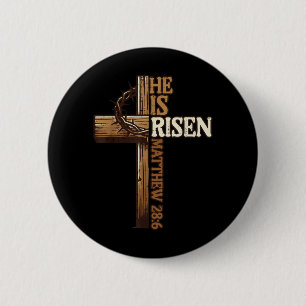 Easter Cross Risen Jesus Christian Men Women Kid 6 Cm Round Badge