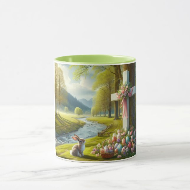 Easter cross with bunny & eggs mug (Center)