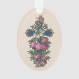 Easter Cross with Lily Ornament