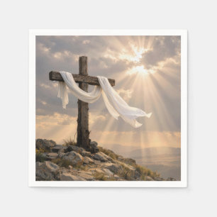 Easter Cross with Shroud at Sunrise Napkin