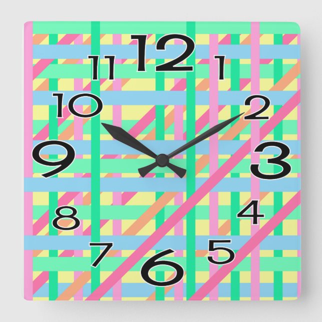 Easter Crossed Lines Acrylic Wall Clock (Front)