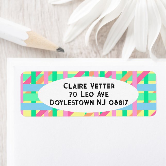 Easter Crossed Lines Return Address Label (Insitu)