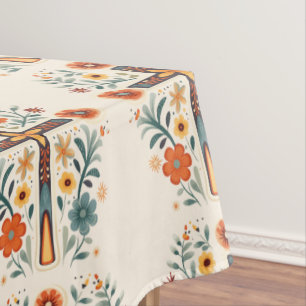 Easter Crosses and Flowers Nordic Pattern  Tablecloth