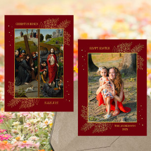Easter Crucifixion Lent Resurrection Family Photo Holiday Card