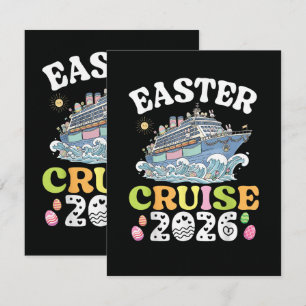 Easter Cruise 2026 Vacation Bunny Ship Spring  Card