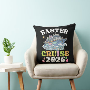 Easter Cruise 2026 Vacation Bunny Ship Spring Cushion