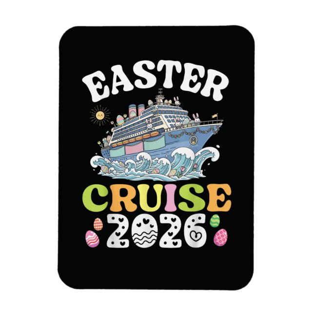 Easter Cruise 2026 Vacation Bunny Ship Spring  Magnet (Vertical)