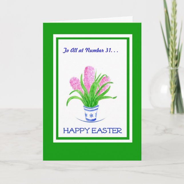 Easter Customisable Greeting Card - Hyacinths (Front)