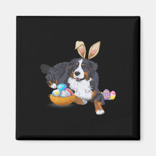 Easter Cute Bernese Mountain Dog Lover Bunny Eggs Magnet