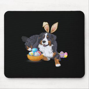 Easter Cute Bernese Mountain Dog Lover Bunny Eggs Mouse Pad