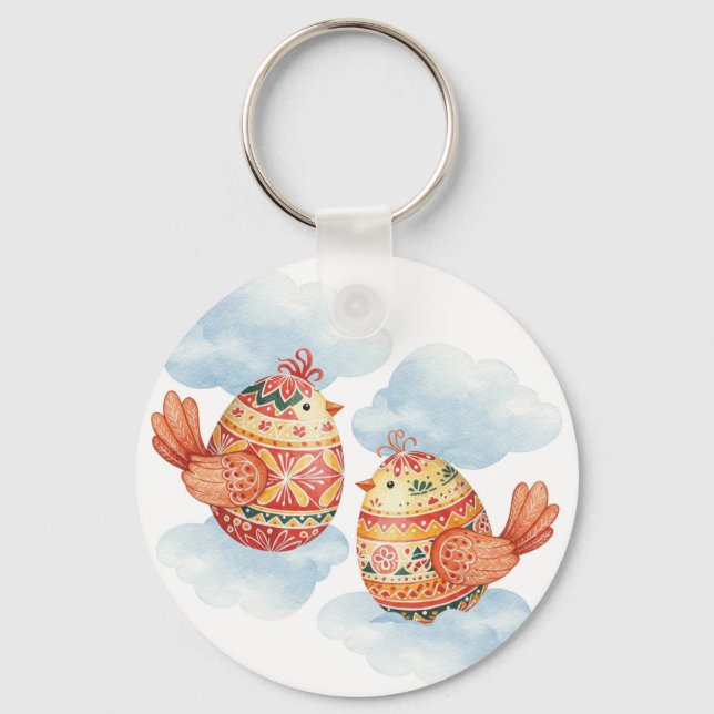 Easter cute birds  key ring (Front)