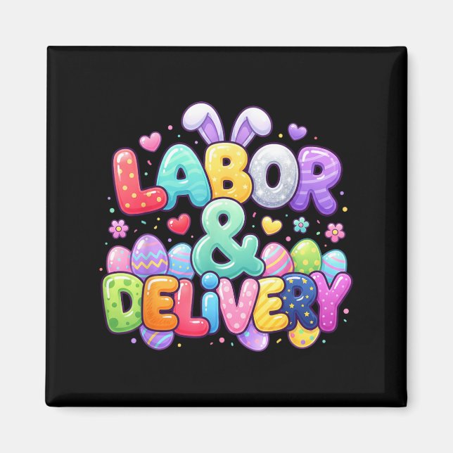 Easter Cute Bunny Egg Nursing Labour And Delivery Magnet (Front)