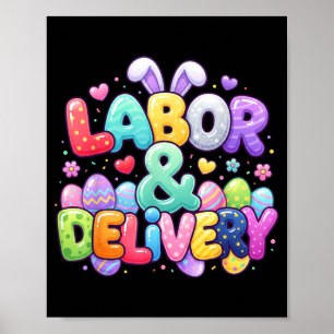 Easter Cute Bunny Egg Nursing Labour And Delivery Poster