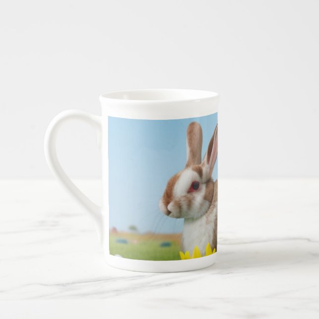 Easter Cute Bunny for a positive mood     Bone China Mug (Left)