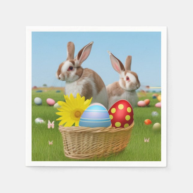 Easter Cute Bunny for a positive mood   Napkin (Front)