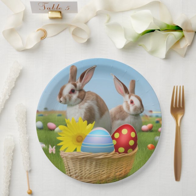 Easter Cute Bunny for a positive mood    Paper Plate (Wedding)