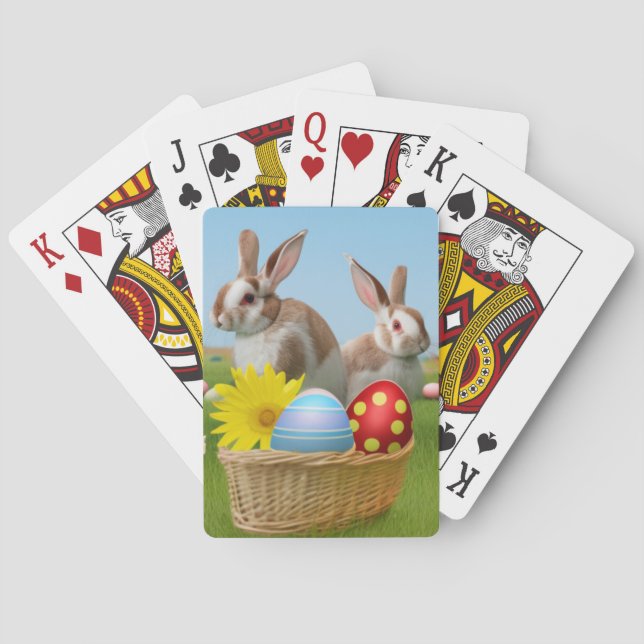 Easter Cute Bunny for a positive mood   Playing Cards (Back)