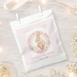 Easter Cute Bunny Spring Pink Girl Baby Shower Favour Bag