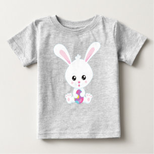 Easter, Cute Bunny, White Bunny, Easter Eggs Baby T-Shirt