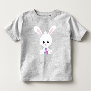 Easter, Cute Bunny, White Bunny, Easter Eggs Toddler T-Shirt