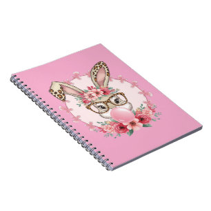Easter Cute Floral Bunny Leopard Gift Notebook