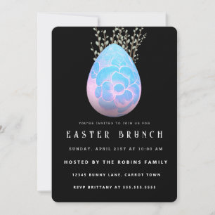  Easter Cute Flowers Eggs Invitation