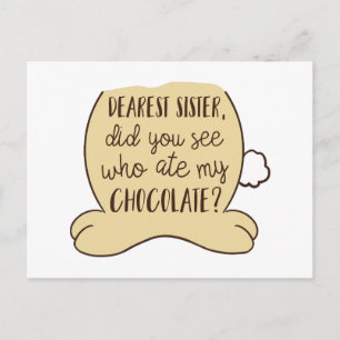 Easter Cute Funny Bunny Quote Typography Sister Postcard