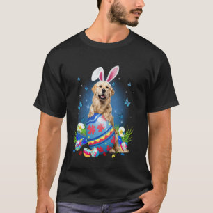 Easter Cute Golden Retriever Dog Lover Bunny Eggs T-Shirt