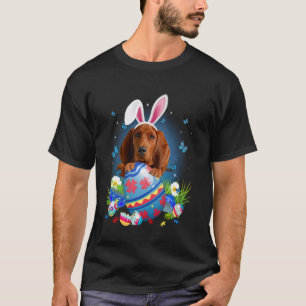 Easter Cute Redbone Coonhound Dog Lover Bunny Eggs T-Shirt
