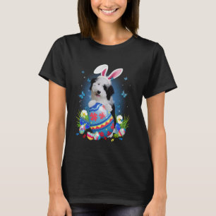 Easter Cute Sheepadoodle Dog Lover Bunny Eggs East T-Shirt