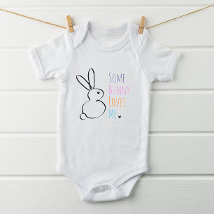 Easter Cute Some Bunny Loves Me Baby Bodysuit