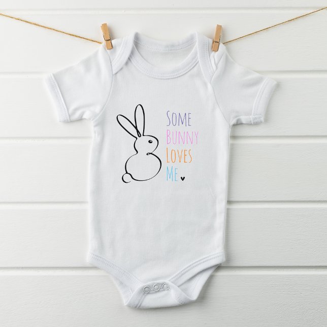 Easter Cute Some Bunny Loves Me Baby Bodysuit (Creator Uploaded)