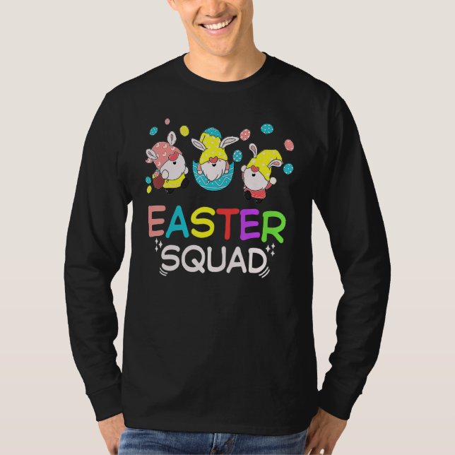 Easter Cute Three Gnomes Easter Eggs Bunny Easter  T-Shirt (Front)