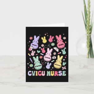 Easter Cvicu Cardiac Nurse Bunny Paediatrics Retro Card