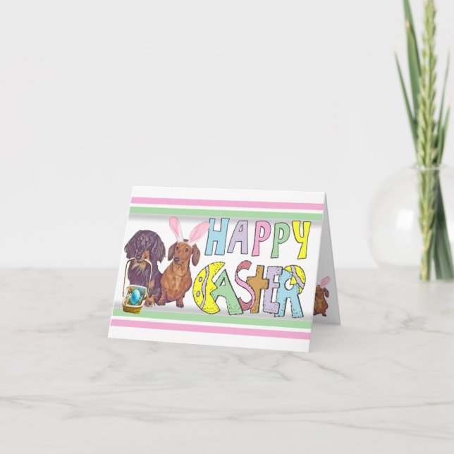 Easter Dachshund Holiday Card (Front)