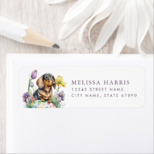 Easter Dachshund Return Address Labels