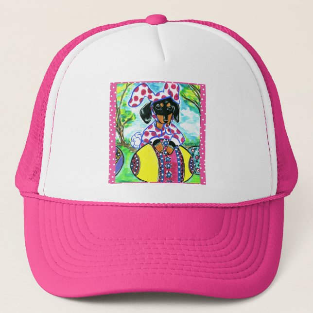 Easter Dachshund Trucker Hat (Front)