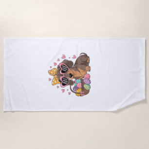 Easter Dachshunds Cute Dachshund T-Shirt Beach Towel