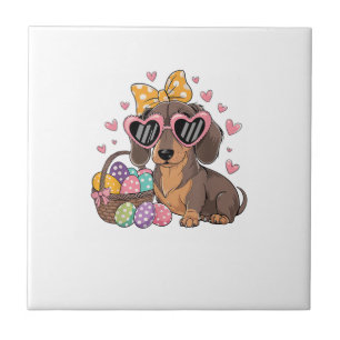 Easter Dachshunds Cute Dachshund T-Shirt Ceramic Tile