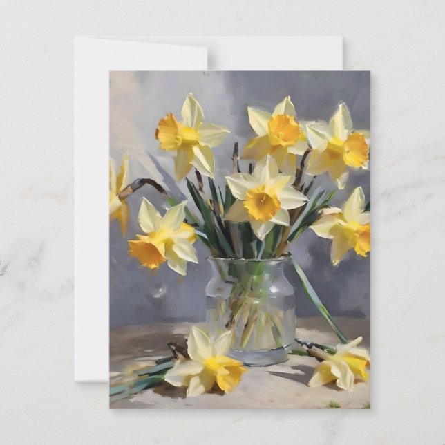 Easter Daffodils D - Oils Holiday Card (Front)