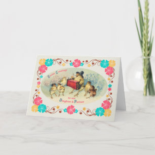 Easter Daughter & Partner Vintage Musical Chicks Holiday Card