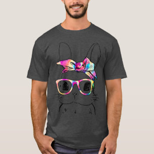 Easter Day 2022 Cute Bunny Face Tie Dye Glasses Ba T-Shirt